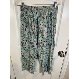 Peace Frogs Mens Pajama Pants Tiki Frog Graphic Print Blue XL